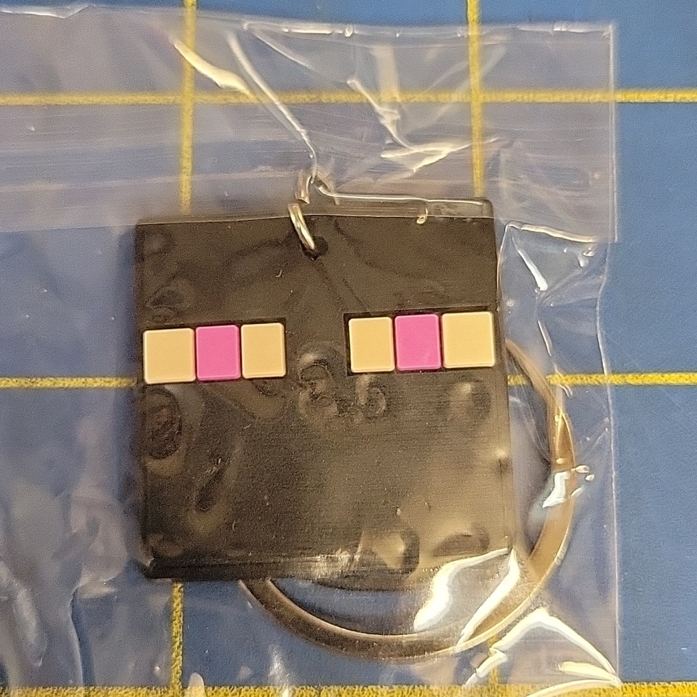 Minecraft Creeper themed Keyring Purse Charm New